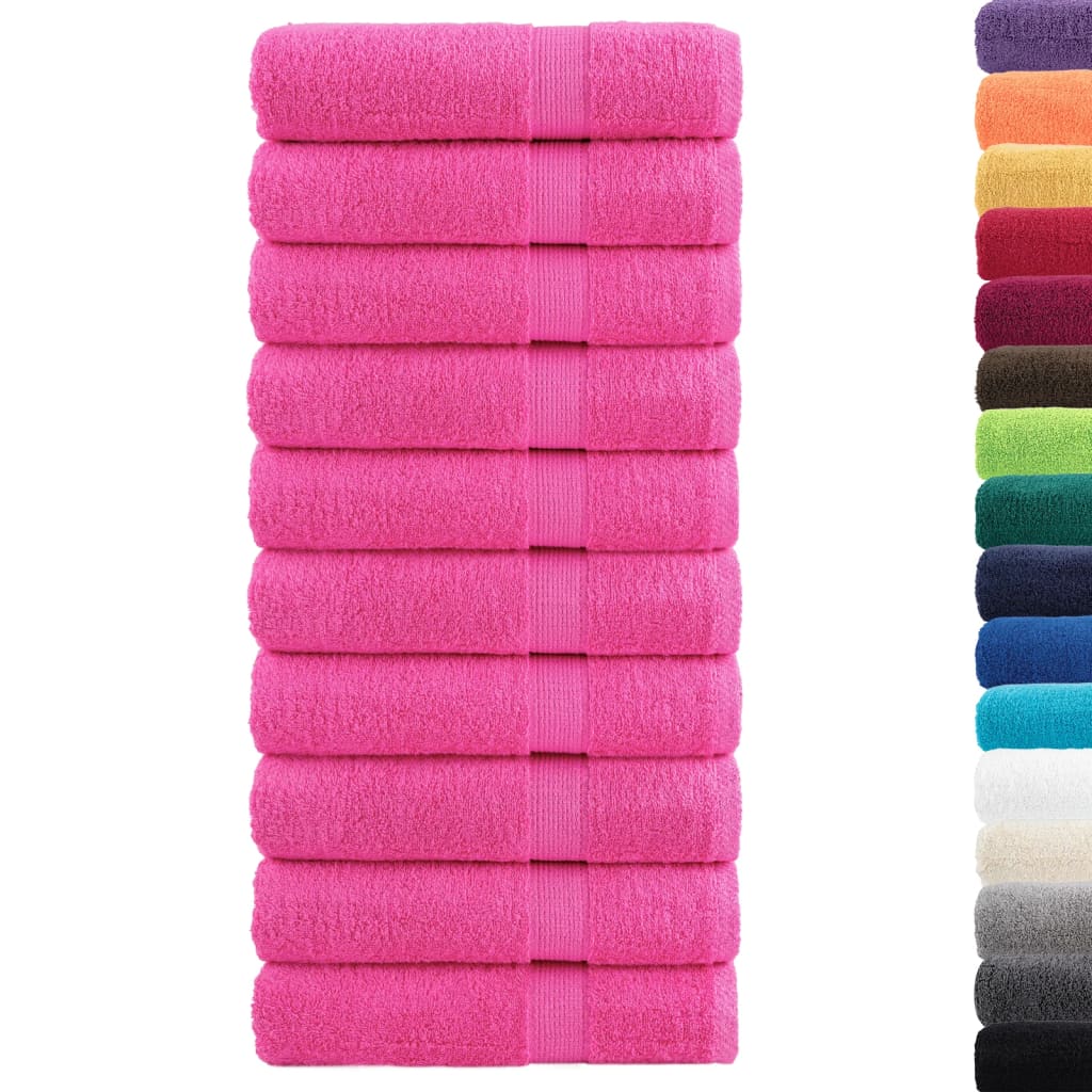 vidaXL Ręczniki premium SOLUND, 10 szt., różowe, 50x100 cm, 600 g/cm²