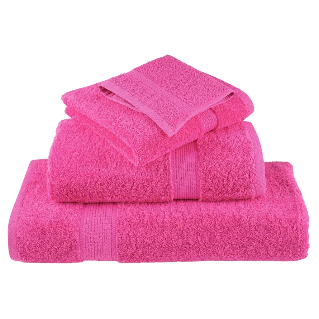 vidaXL Ręczniki premium SOLUND, 10 szt., różowe, 50x100 cm, 600 g/cm²