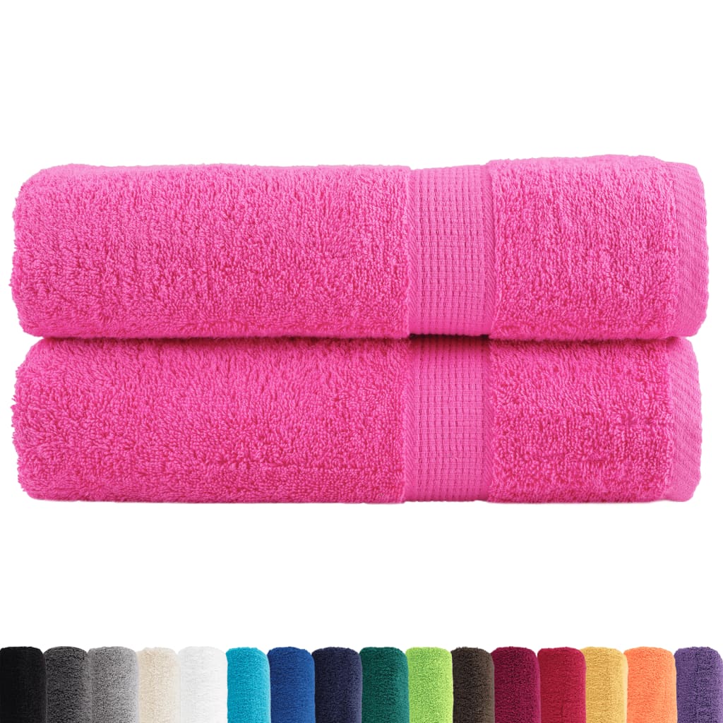 vidaXL Ręczniki premium SOLUND, 2 szt., różowe, 70x140 cm, 600 g/cm²