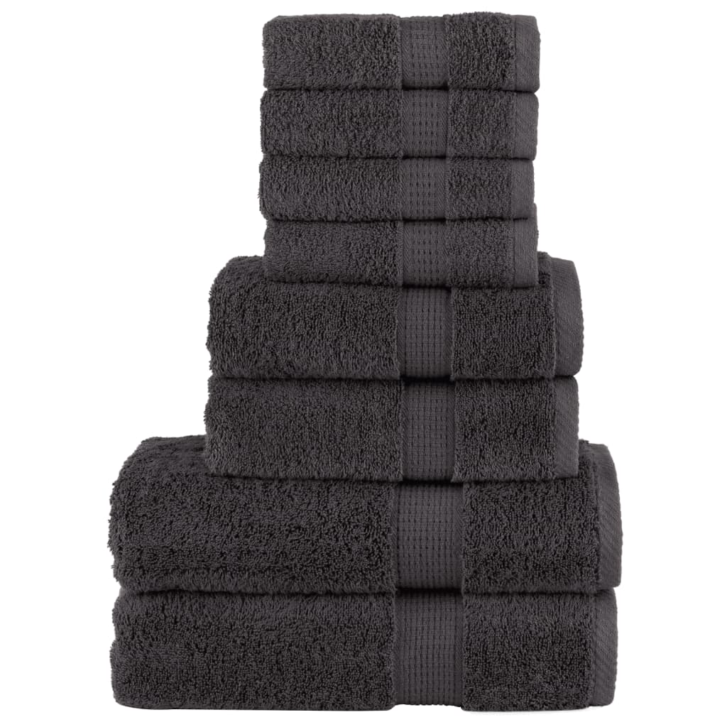 vidaXL 8-cz. zestaw ręczników premium SOLUND, antracytowy, 600 g/cm²