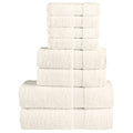 vidaXL 8-częściowy zestaw ręczników premium SOLUND, kremowy, 600 g/cm²