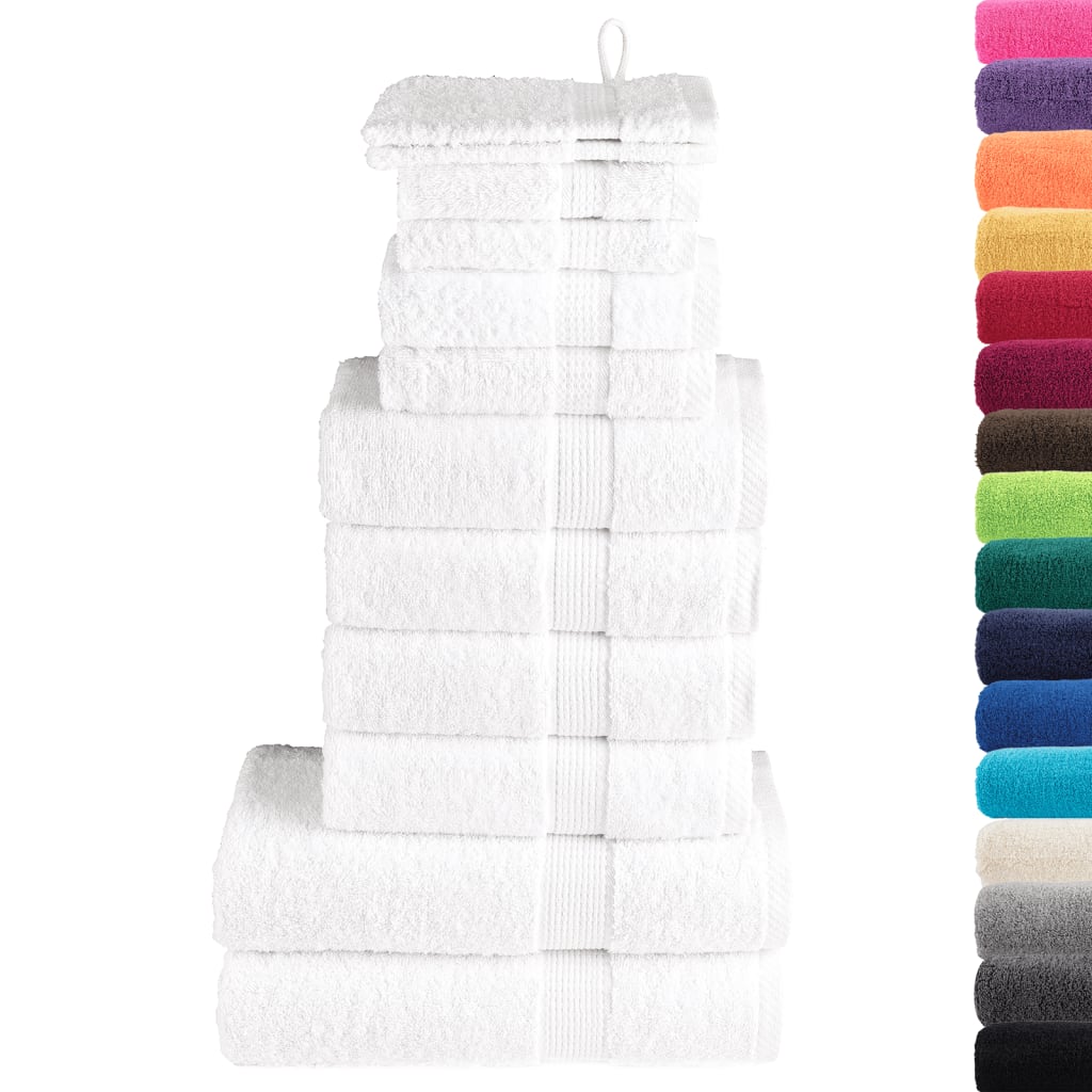 vidaXL 12-częściowy zestaw ręczników premium SOLUND, biały, 600 g/cm²
