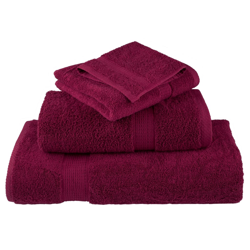 vidaXL 12-cz. zestaw ręczników premium SOLUND, bordowy, 600 g/cm²