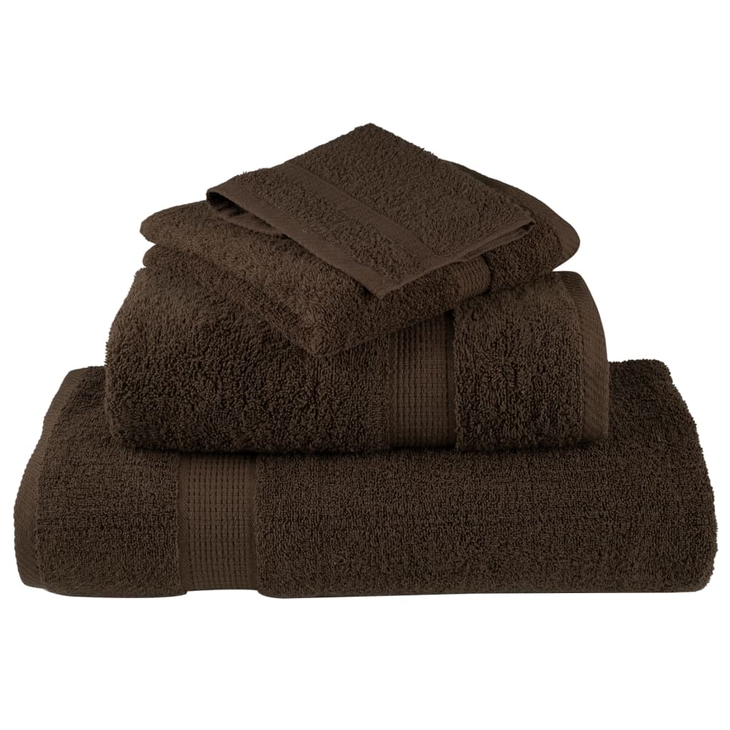 vidaXL 12-cz. zestaw ręczników premium SOLUND, brązowy, 600 g/cm²