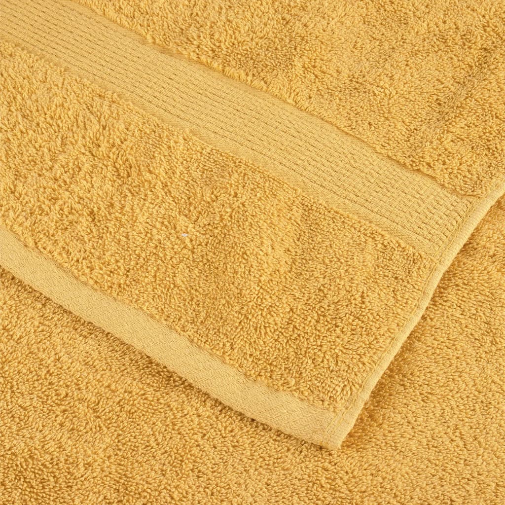 vidaXL 12-częściowy zestaw ręczników premium SOLUND, złoty, 600 g/cm²