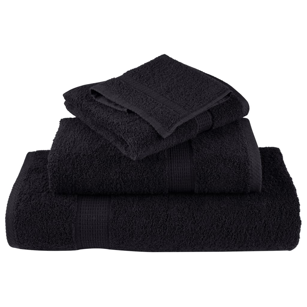 vidaXL 12-częściowy zestaw ręczników premium SOLUND, czarny, 600 g/cm²