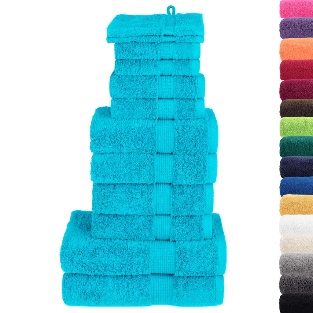 vidaXL 12-cz. zestaw ręczników premium SOLUND, turkusowy, 600 g/cm²
