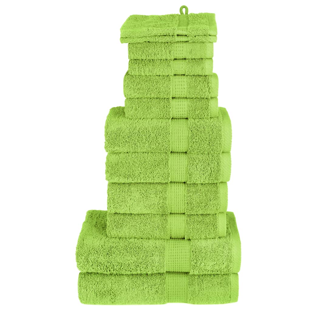 vidaXL 12-cz. zestaw ręczników premium, SOLUND, zielony, 600 g/m²