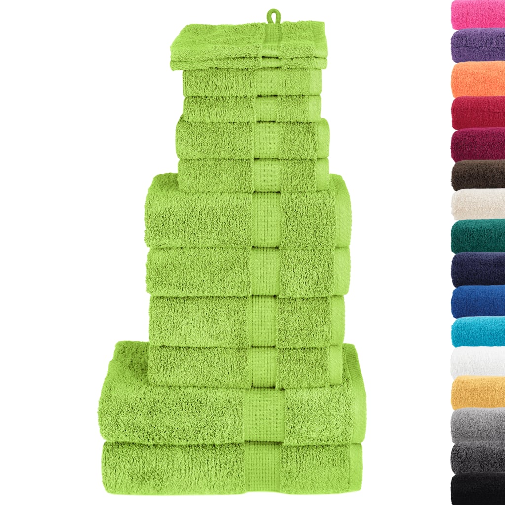 vidaXL 12-cz. zestaw ręczników premium, SOLUND, zielony, 600 g/m²