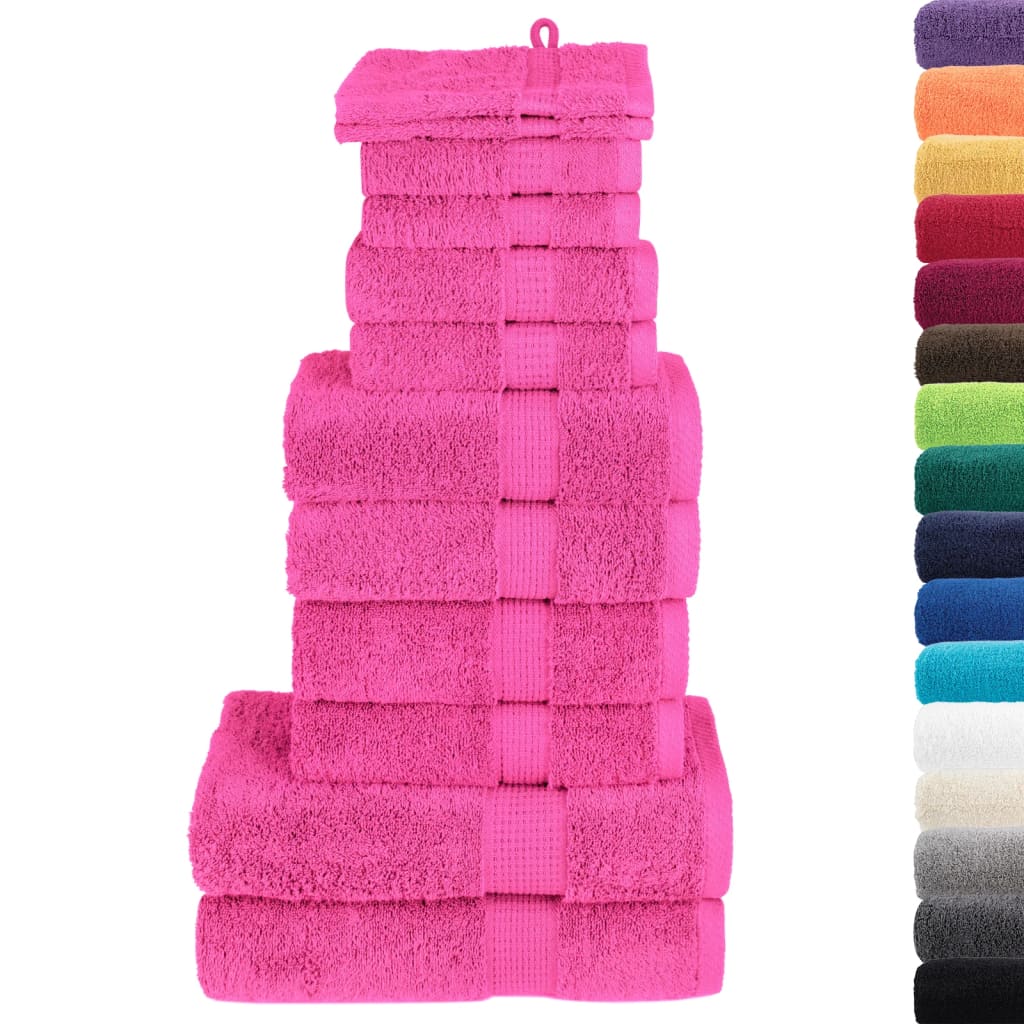 vidaXL 12-częściowy zestaw ręczników premium SOLUND, różowy, 600 g/cm²