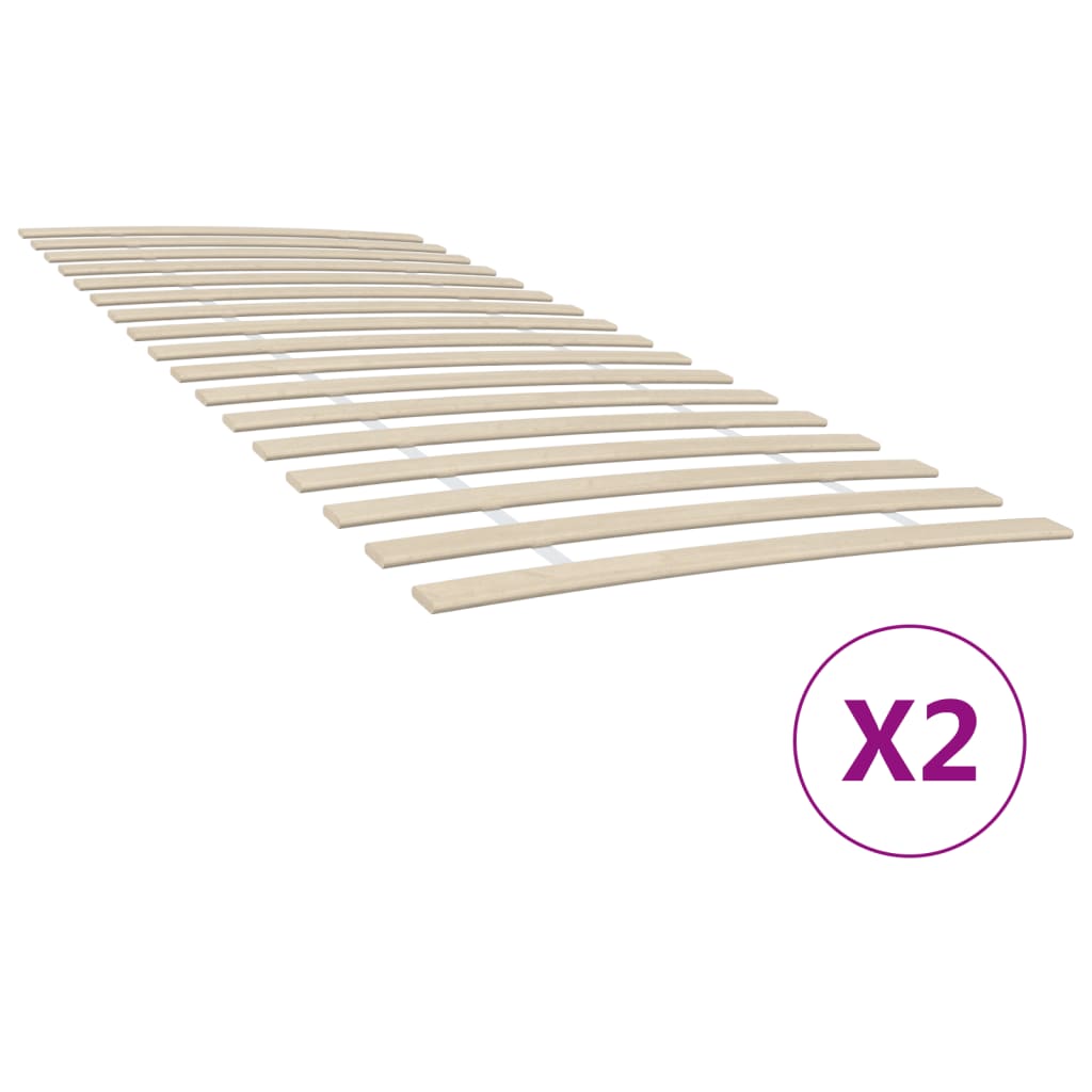 vidaXL Zapasowe listwy do łóżka z 34 listwami 2 szt. 90x200 cm