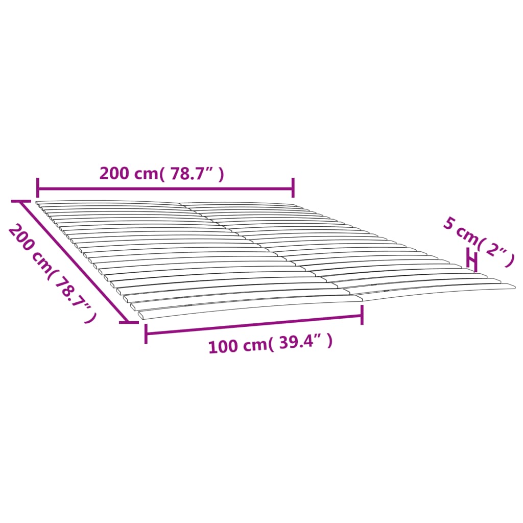 vidaXL Zapasowe listwy do łóżka z 48 listwami 2 szt. 100x200 cm