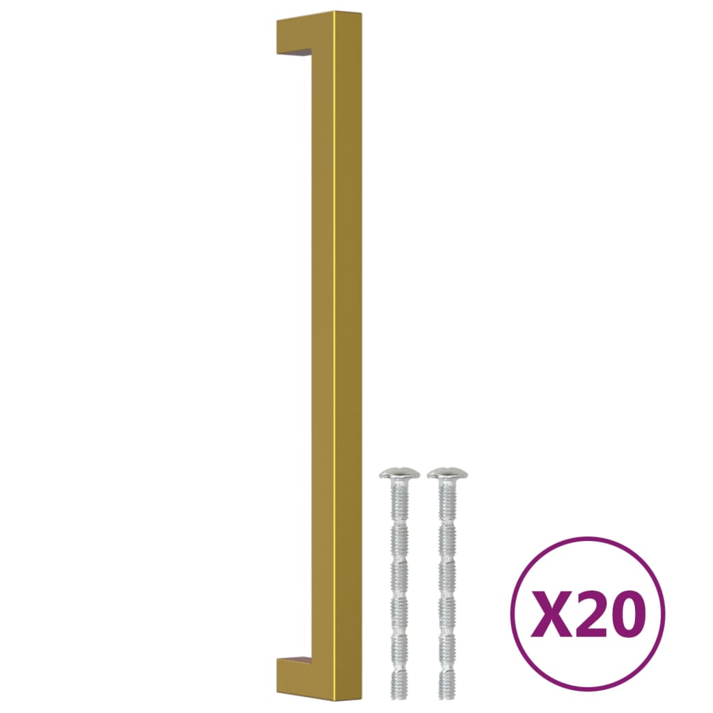 vidaXL Uchwyty do szafek, 20 szt., złote, 224 mm, stal nierdzewna
