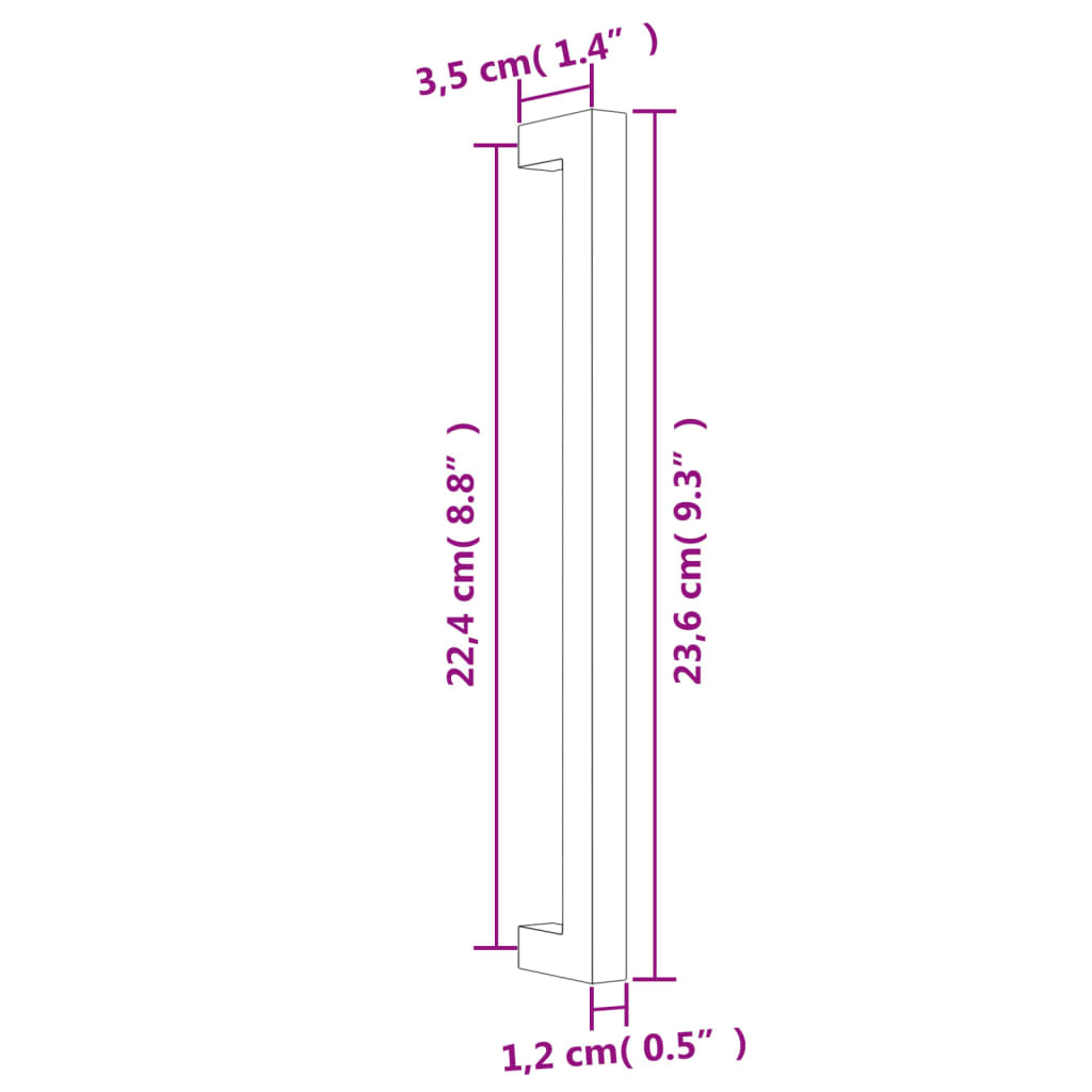 vidaXL Uchwyty do szafek, 20 szt., złote, 224 mm, stal nierdzewna