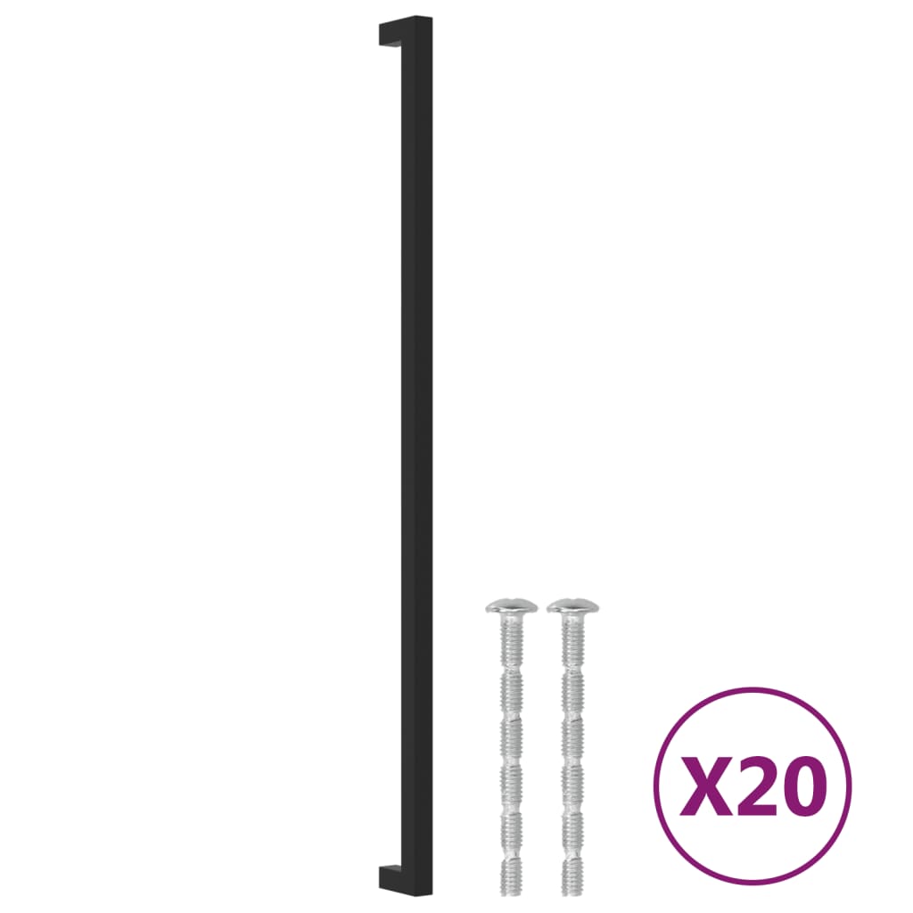 vidaXL Uchwyty do szafek, 20 szt., czarne, 480 mm, stal nierdzewna