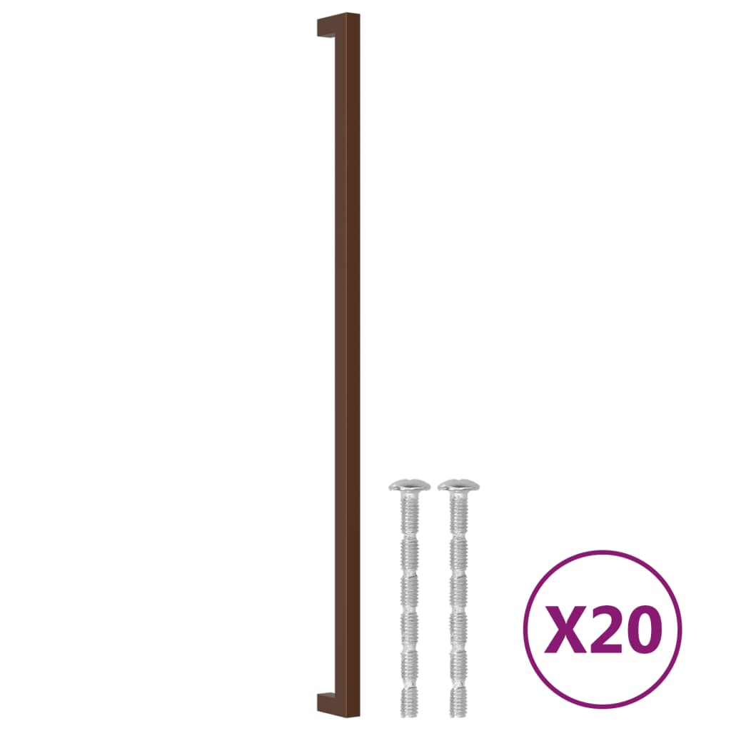 vidaXL Uchwyty do szafek, 20 szt., brąz, 480 mm, stal nierdzewna