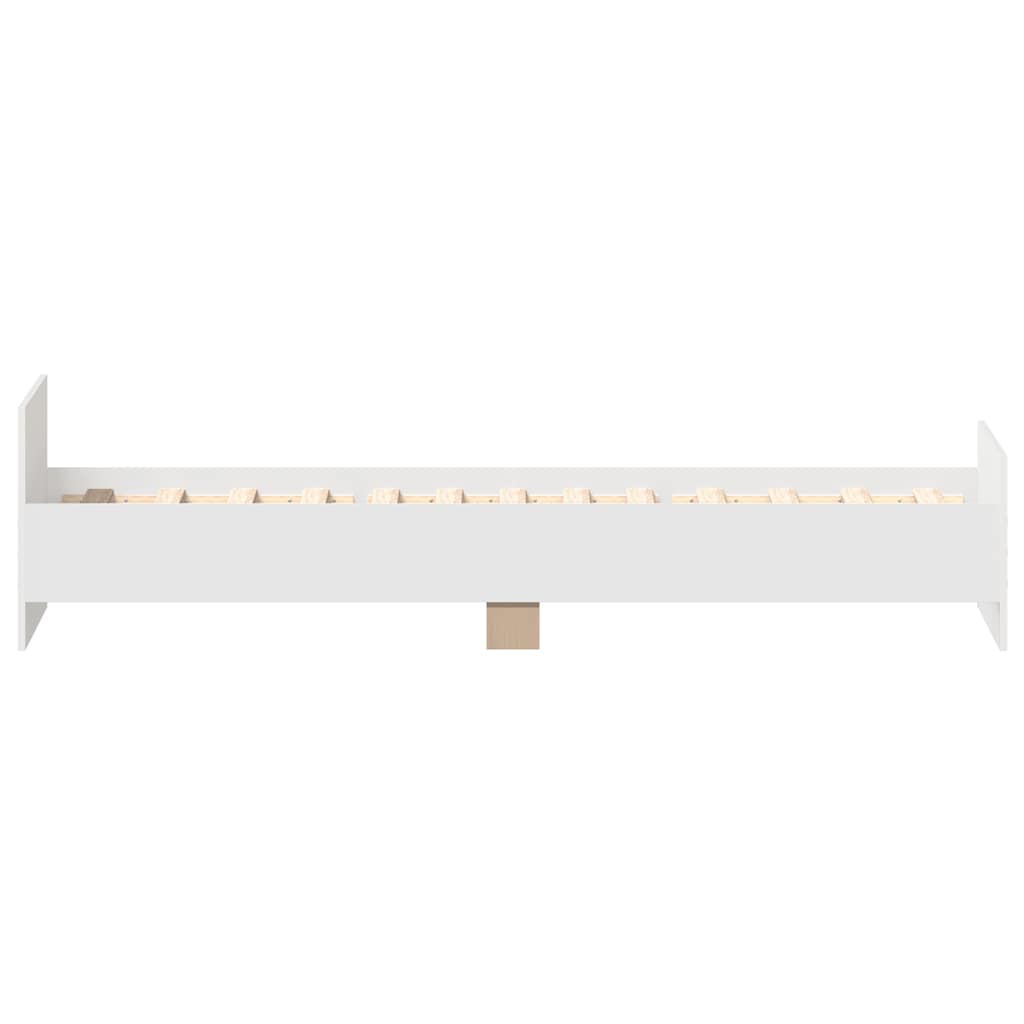 vidaXL Rama łóżka, biała, 100x200 cm, materiał drewnopochodny