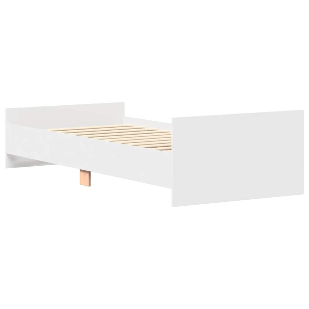 vidaXL Rama łóżka, biała, 100x200 cm, materiał drewnopochodny