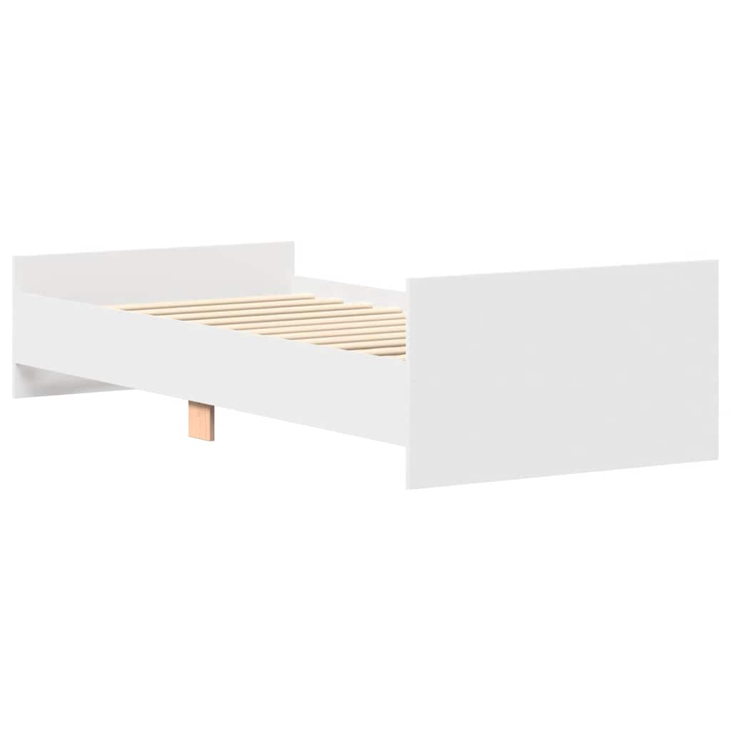 vidaXL Rama łóżka, biała, 90x190 cm, materiał drewnopochodny