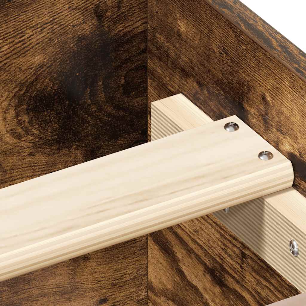 vidaXL Łóżko bez materaca, przydymiony dąb, 90x190 cm