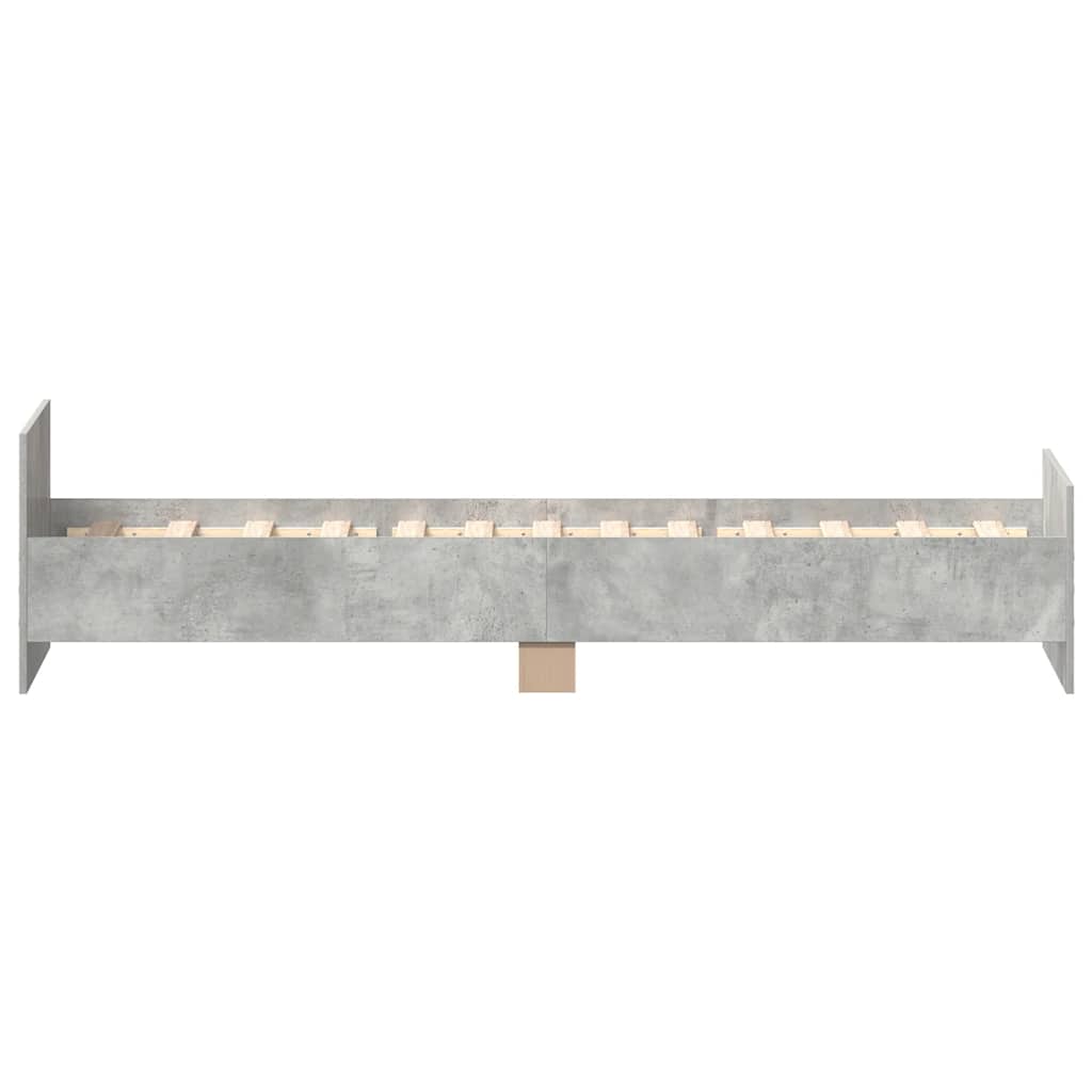 vidaXL Rama łóżka, szarość betonu, 75x190 cm, materiał drewnopochodny