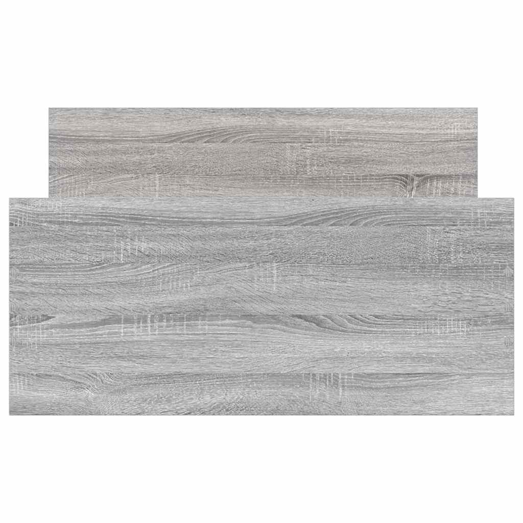 vidaXL Rama łóżka, szary dąb sonoma 75x190 cm, materiał drewnopochodny