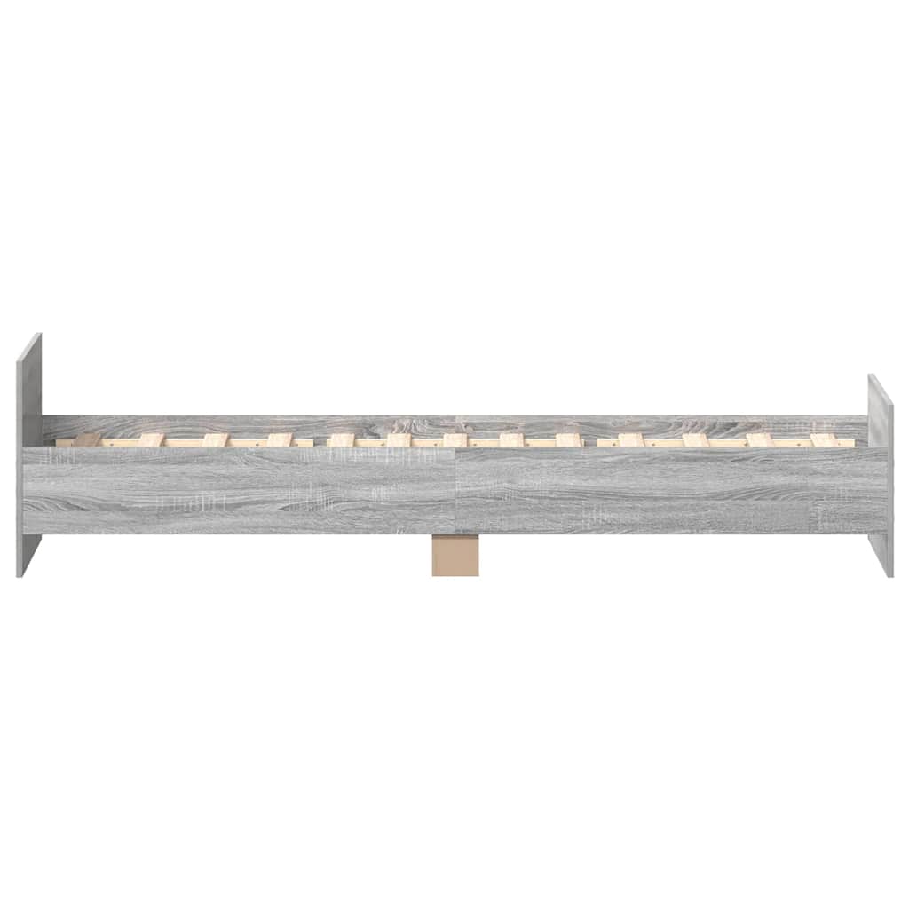 vidaXL Rama łóżka, szary dąb sonoma 75x190 cm, materiał drewnopochodny