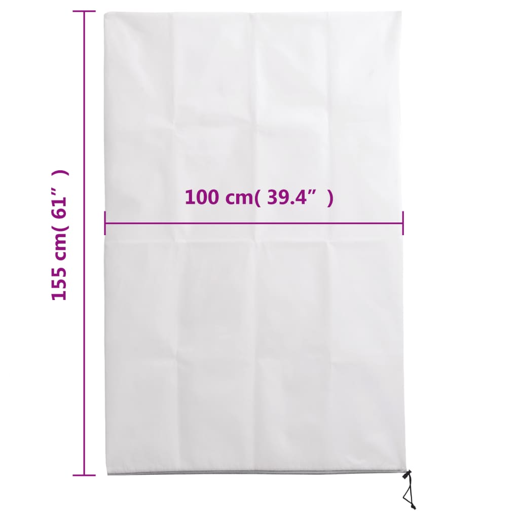 vidaXL Kaptury dla roślin, z suwakiem, 2 szt., 70 g/m², 1x1,55 m