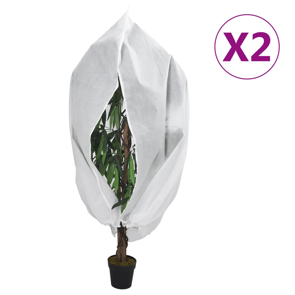 vidaXL Kaptury dla roślin, z suwakiem, 2 szt., 70 g/m², 1,55x1,55 m