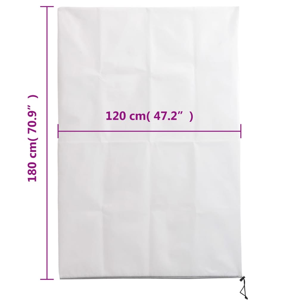vidaXL Kaptury dla roślin, z suwakiem, 2 szt., 70 g/m², 1,2x1,8 m