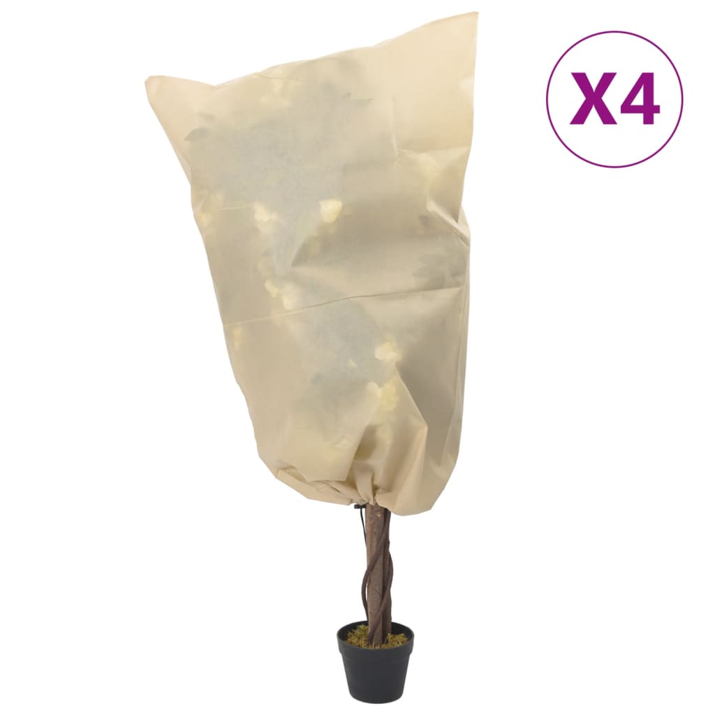 vidaXL Kaptury ochronne ze ściągaczami, 4 szt., 70 g/m², 0,8x0,8 m