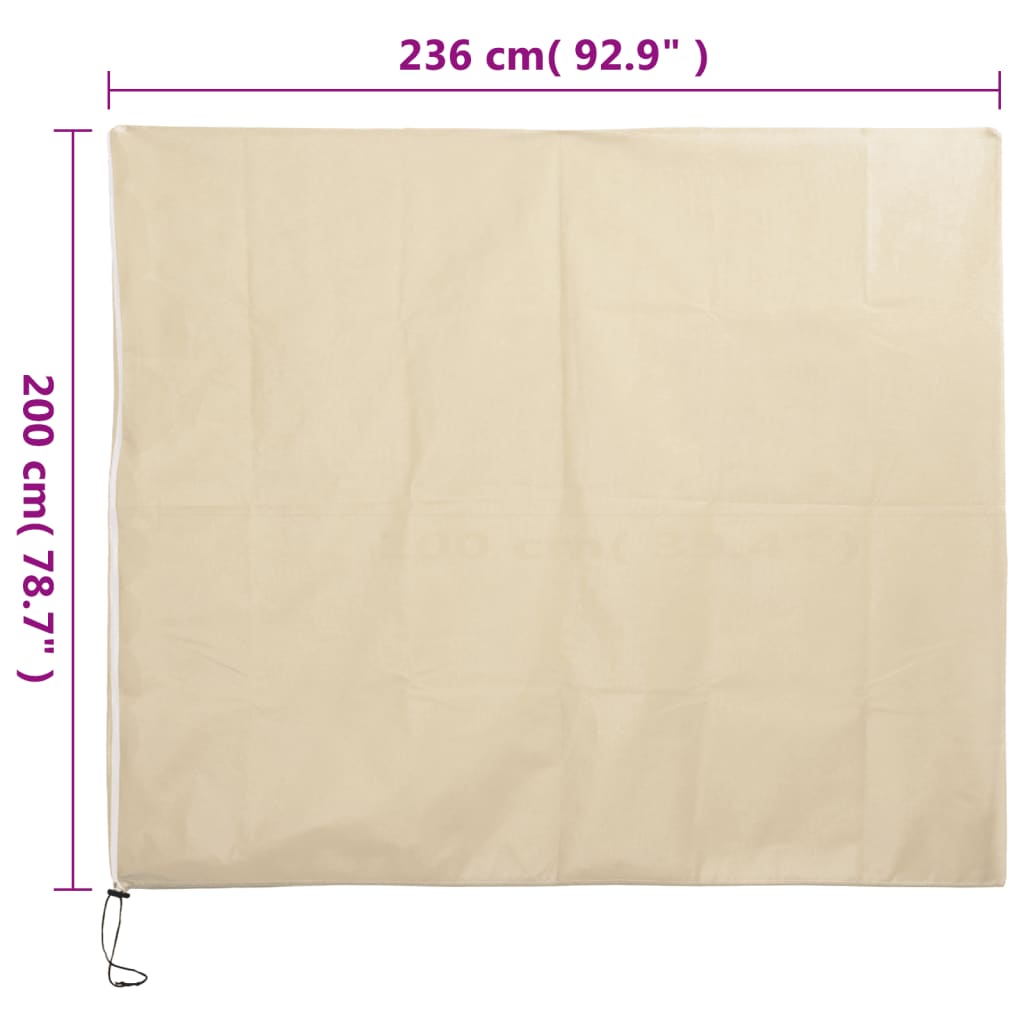 vidaXL Kaptur ochronny na rośliny, z suwakiem, 70 g/m², 2,36x2 m