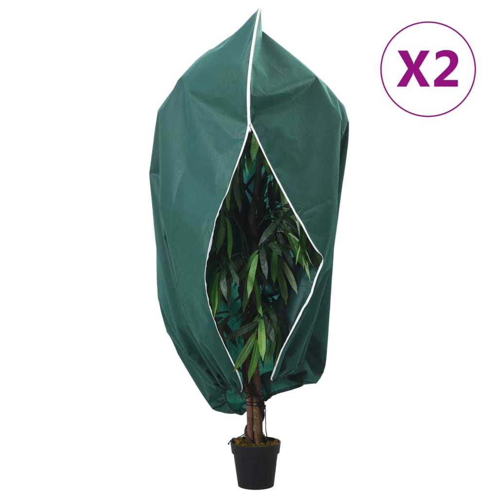 vidaXL Kaptury ochronne na rośliny, suwak, 2 szt., 70 g/m², 1x1,55 m