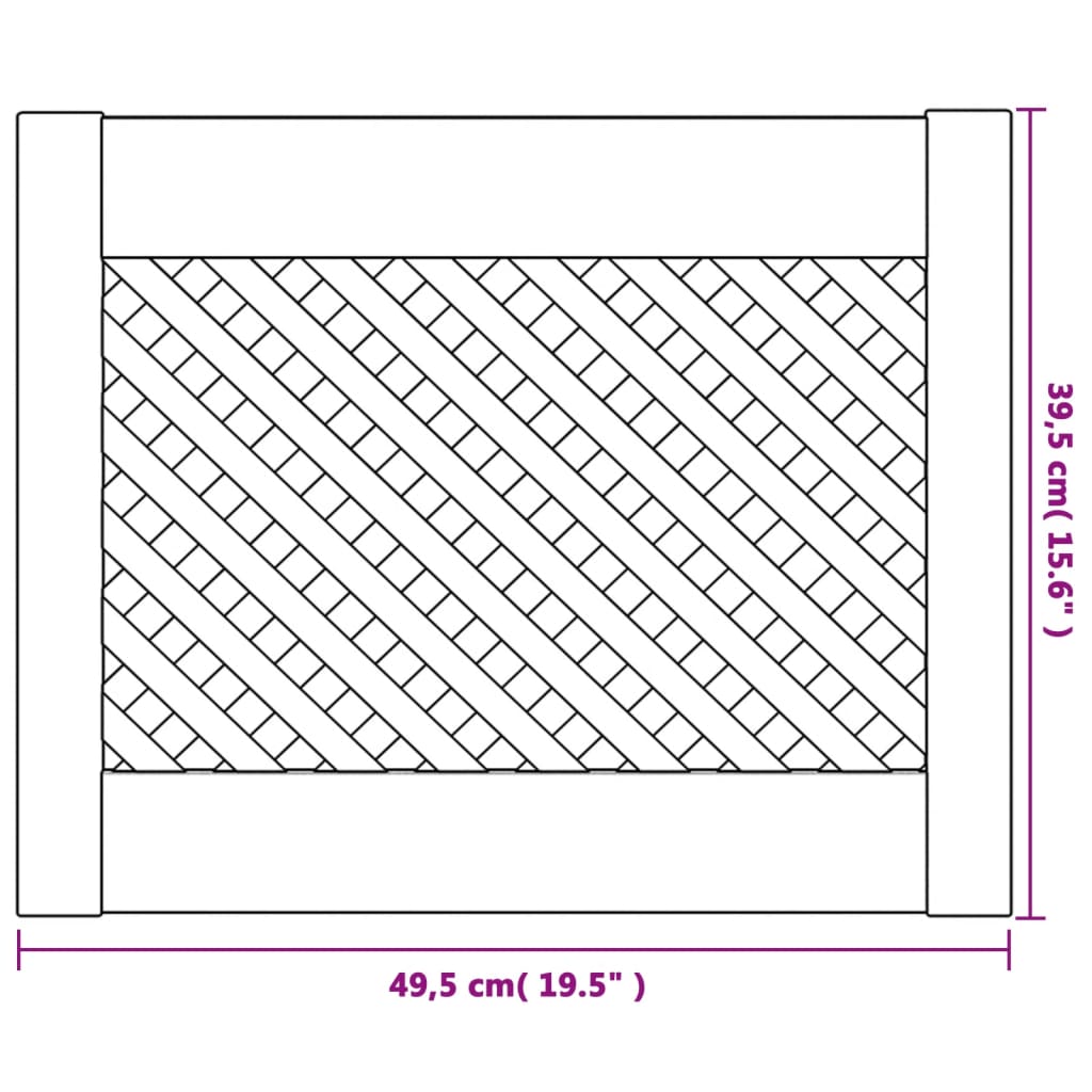 vidaXL Drzwiczki do szafki, z kratką, 2 szt., 49,5x39,5 cm, sosnowe