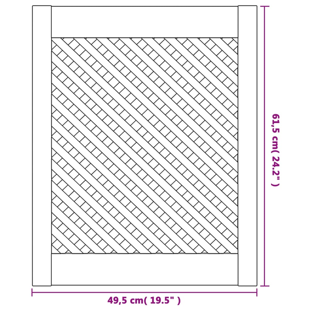 vidaXL Drzwiczki do szafki, z kratką, 2 szt., 49,5x61,5 cm, sosnowe