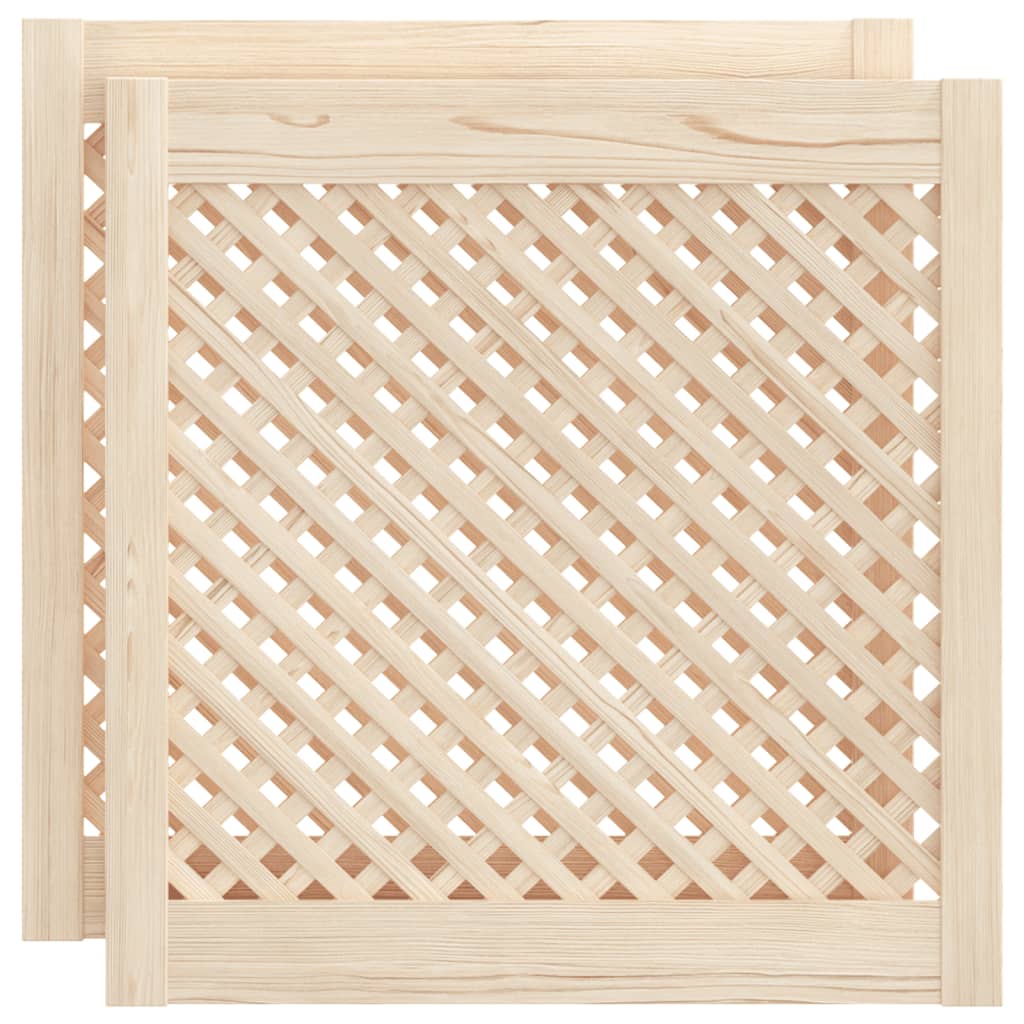 vidaXL Drzwiczki do szafki, z kratką, 2 szt., 59,5x61,5 cm, sosnowe