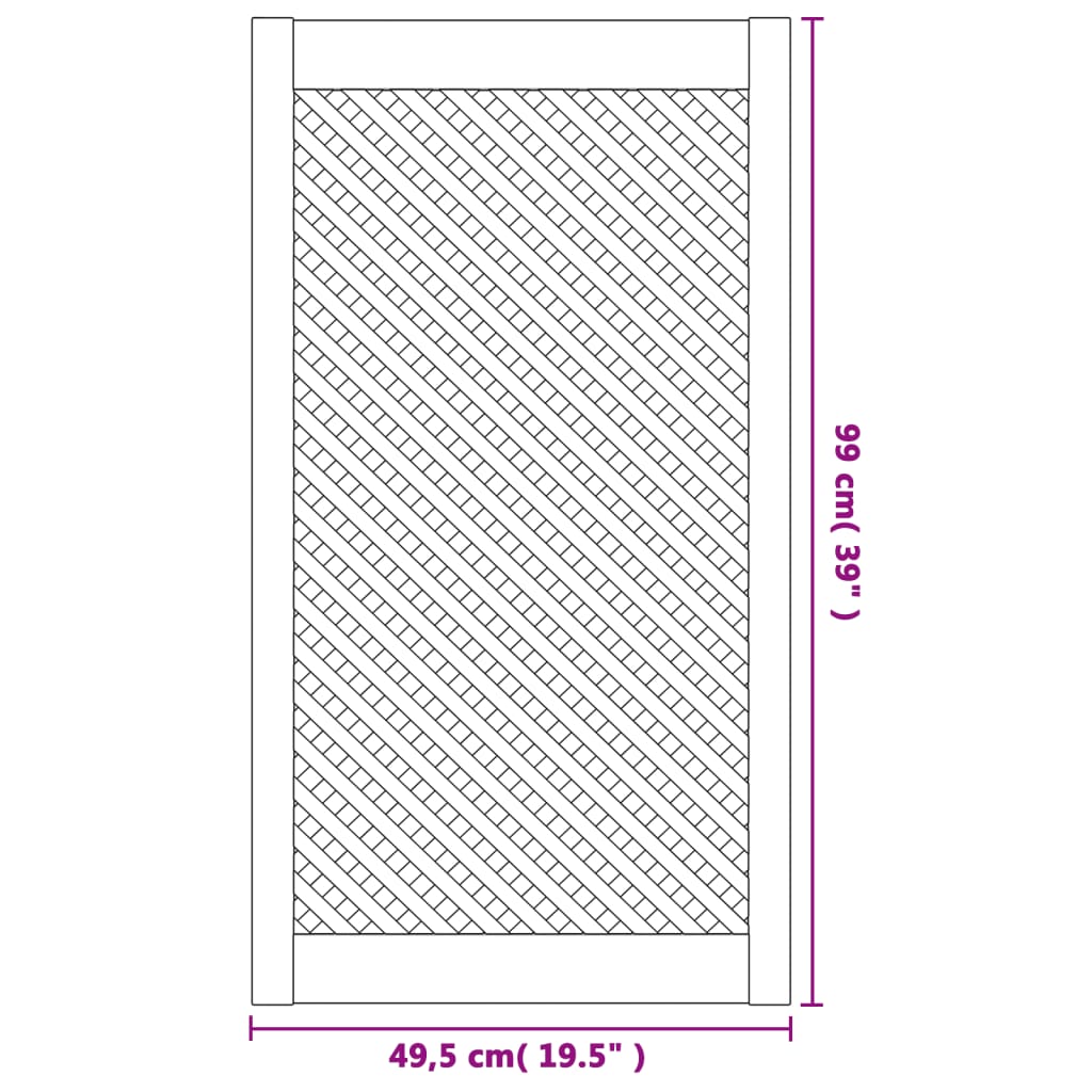 vidaXL Drzwiczki do szafki, z kratką, 2 szt., 49,5x99 cm, sosnowe