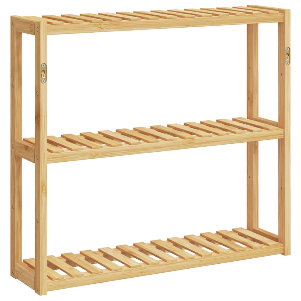 vidaXL Ścienna półka łazienkowa, 3-poziomowa, 60x15x54 cm, bambus