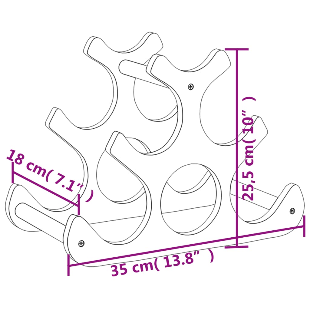 vidaXL Stojak na 6 butelek wina, 35x18x25,5 cm, bambus
