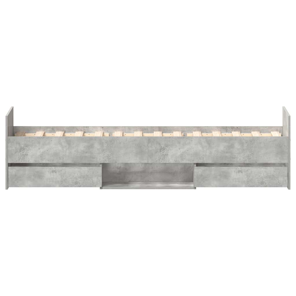 vidaXL Rama łóżka z wezgłowiem i zanóżkiem, szarość betonu, 75x190 cm
