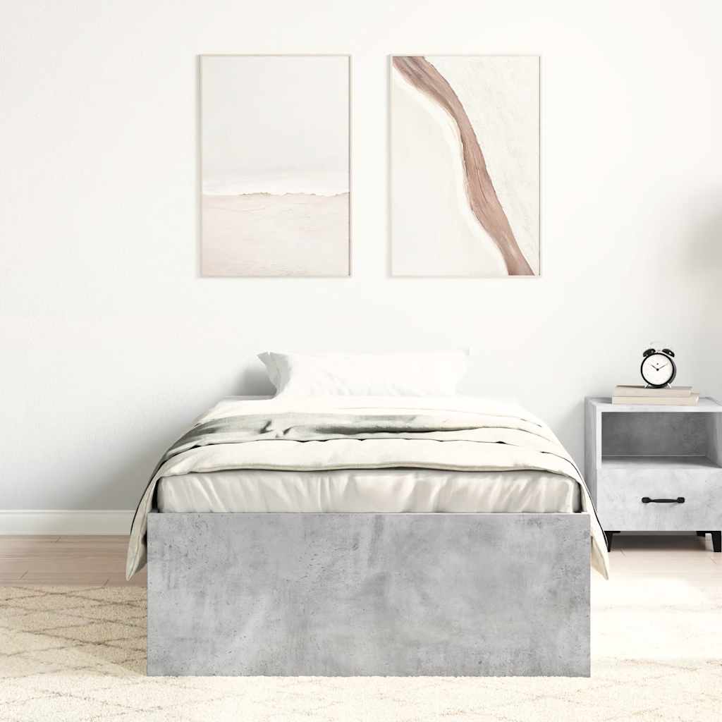 vidaXL Rama łóżka, szarość betonu, 100x200 cm