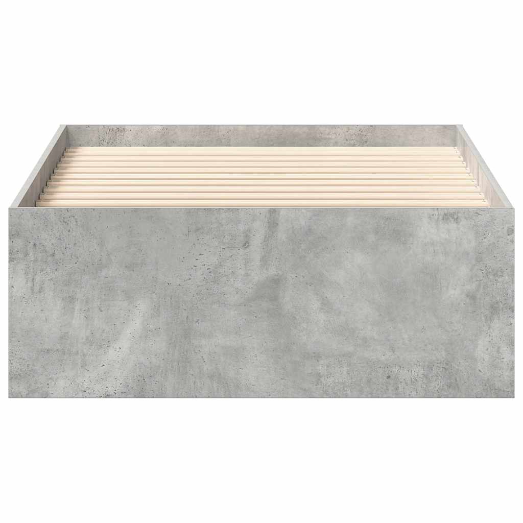 vidaXL Rama łóżka, szarość betonu, 75x190 cm, mała pojedyncza