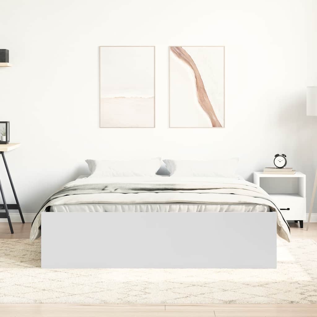 vidaXL Rama łóżka, biała, 120x200 cm