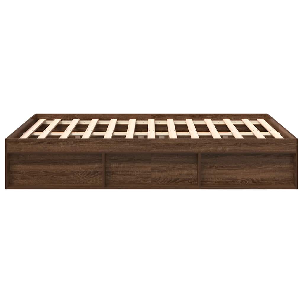 vidaXL Rama łóżka, brązowy dąb, 140x200 cm