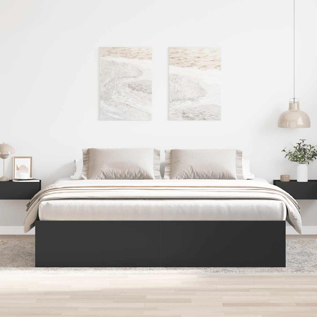 vidaXL Rama łóżka, czarna, 180x200 cm, super king size
