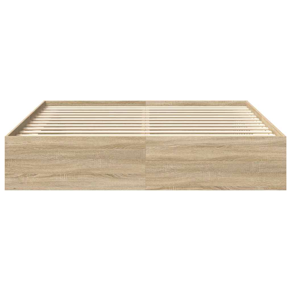 vidaXL Rama łóżka, dąb sonoma, 180x200 cm, super king size
