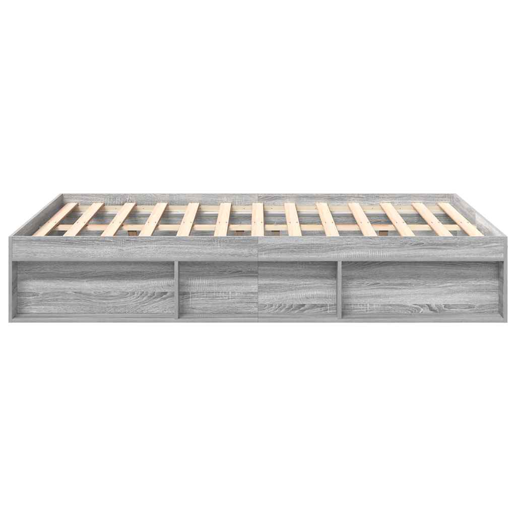 vidaXL Rama łóżka, szary dąb sonoma, 120x190 cm