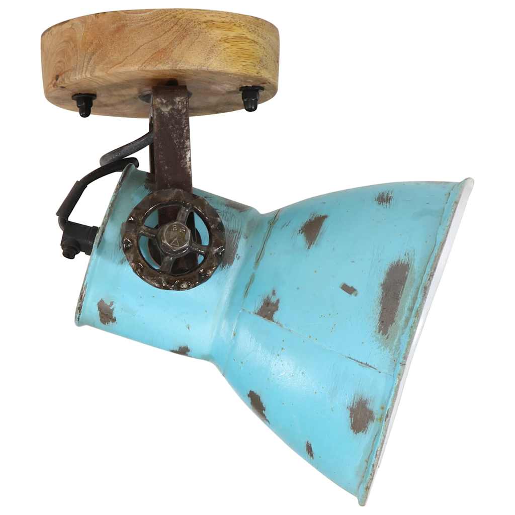 vidaXL Kinkiet, 25 W, postarzany niebieski, 11,5x11,5x25 cm, E27