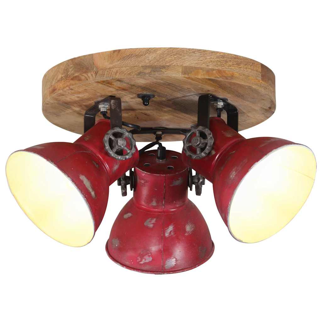 vidaXL Lampa sufitowa, 25 W, postarzany czerwony, 35x35x25 cm, E27