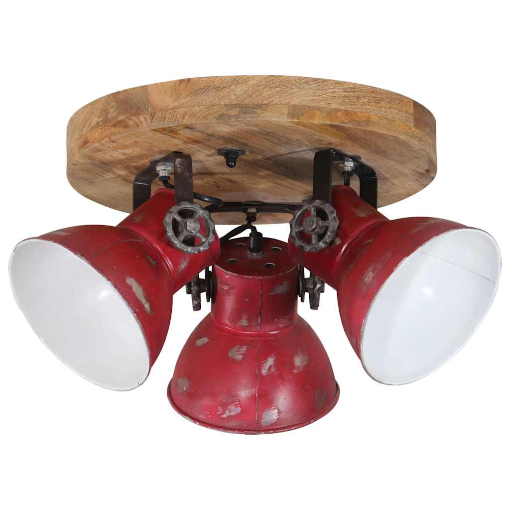 vidaXL Lampa sufitowa, 25 W, postarzany czerwony, 35x35x25 cm, E27